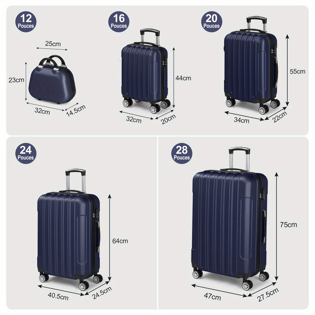 Luggage Set with Spinner Wheels, Telescopic Handle, Wheels, 5 Piece - product gallery image 3