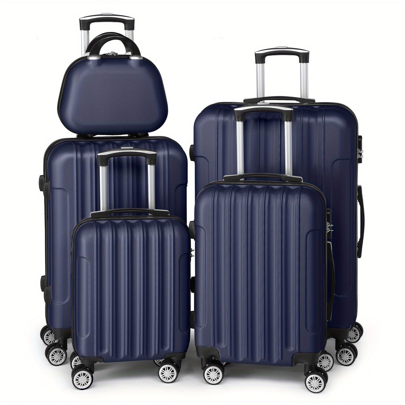 Luggage Set with Spinner Wheels, Telescopic Handle, Wheels, 5 Piece