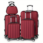 Luggage Set with Spinner Wheels, Telescopic Handle, Wheels, 5 Piece - Wine Red option