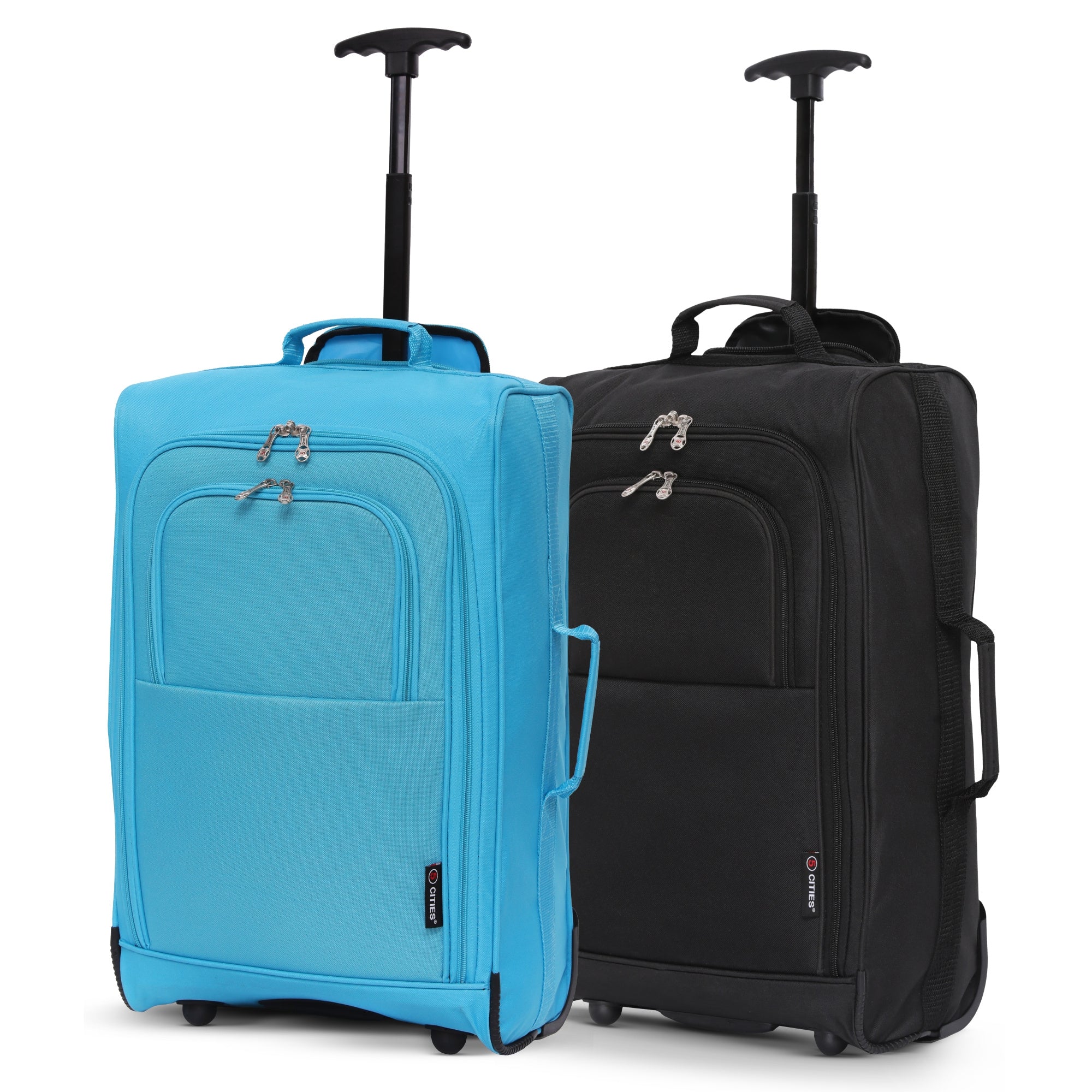 Luggage Set with Wheels, 55cm, Cabin Suitcase of Cities 21"/55cm Lightweight - Blue + Black option