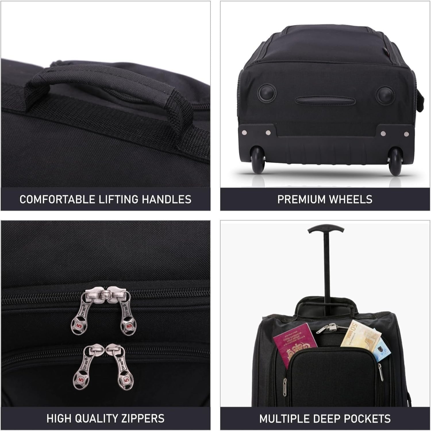 Luggage Set with Wheels, 55cm, Cabin Suitcase of Cities 21"/55cm Lightweight - product gallery image 3
