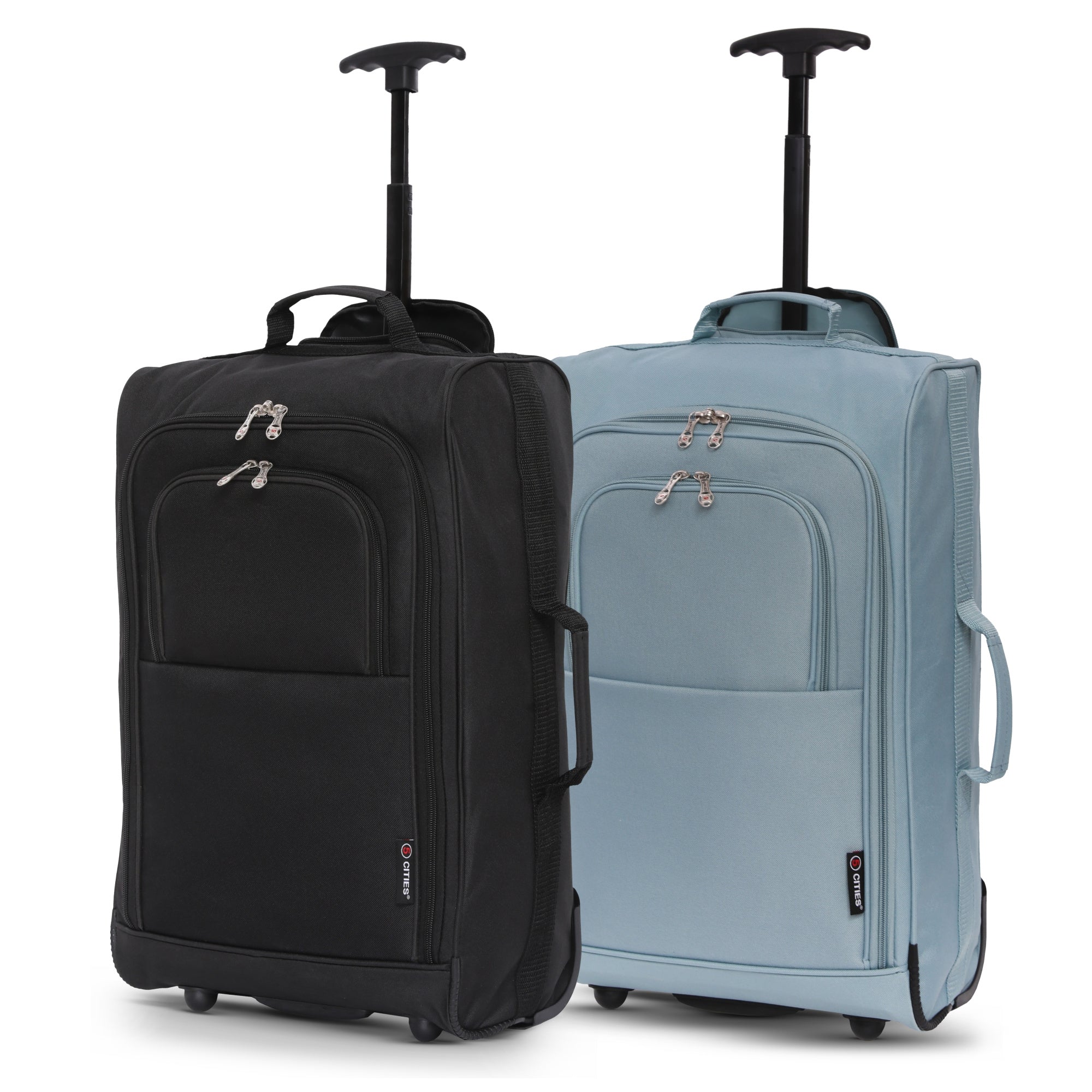 Luggage Set with Wheels, 55cm, Cabin Suitcase of Cities 21"/55cm Lightweight - Sage + Black option