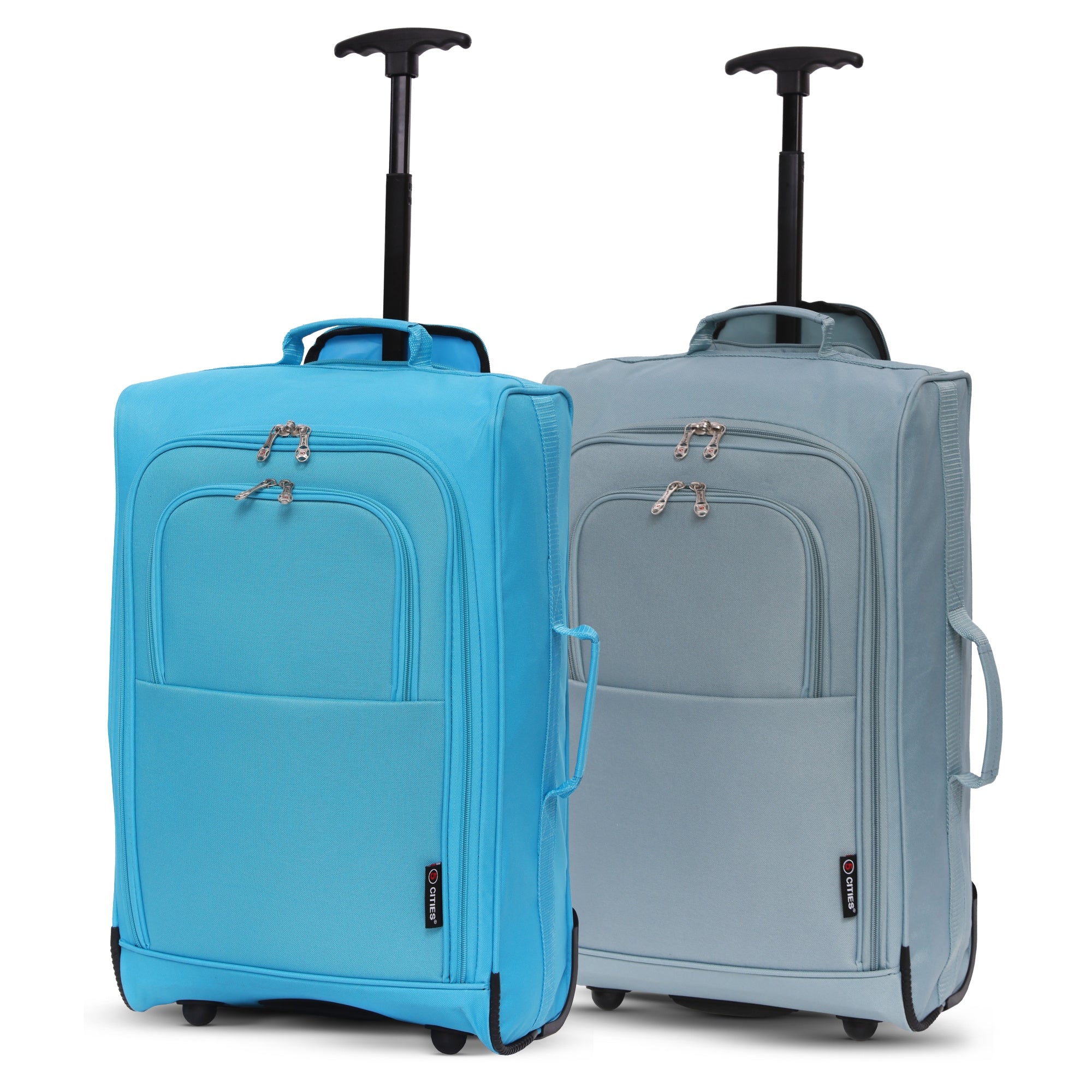 Luggage Set with Wheels, 55cm, Cabin Suitcase of Cities 21"/55cm Lightweight - Sage + Blue option
