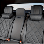 Lumbar Support Cushion with Leather, Nappa Leather Car Neck Pillow Headrest - product gallery image 2