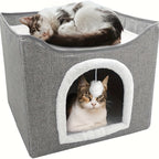 Luxury Cat House with Foldable, Three Layers Of Gray - product gallery image 3