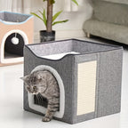 Luxury Cat House with Foldable, Three Layers Of Gray - product gallery image 4