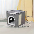 Luxury Cat House with Foldable, Three Layers Of Gray