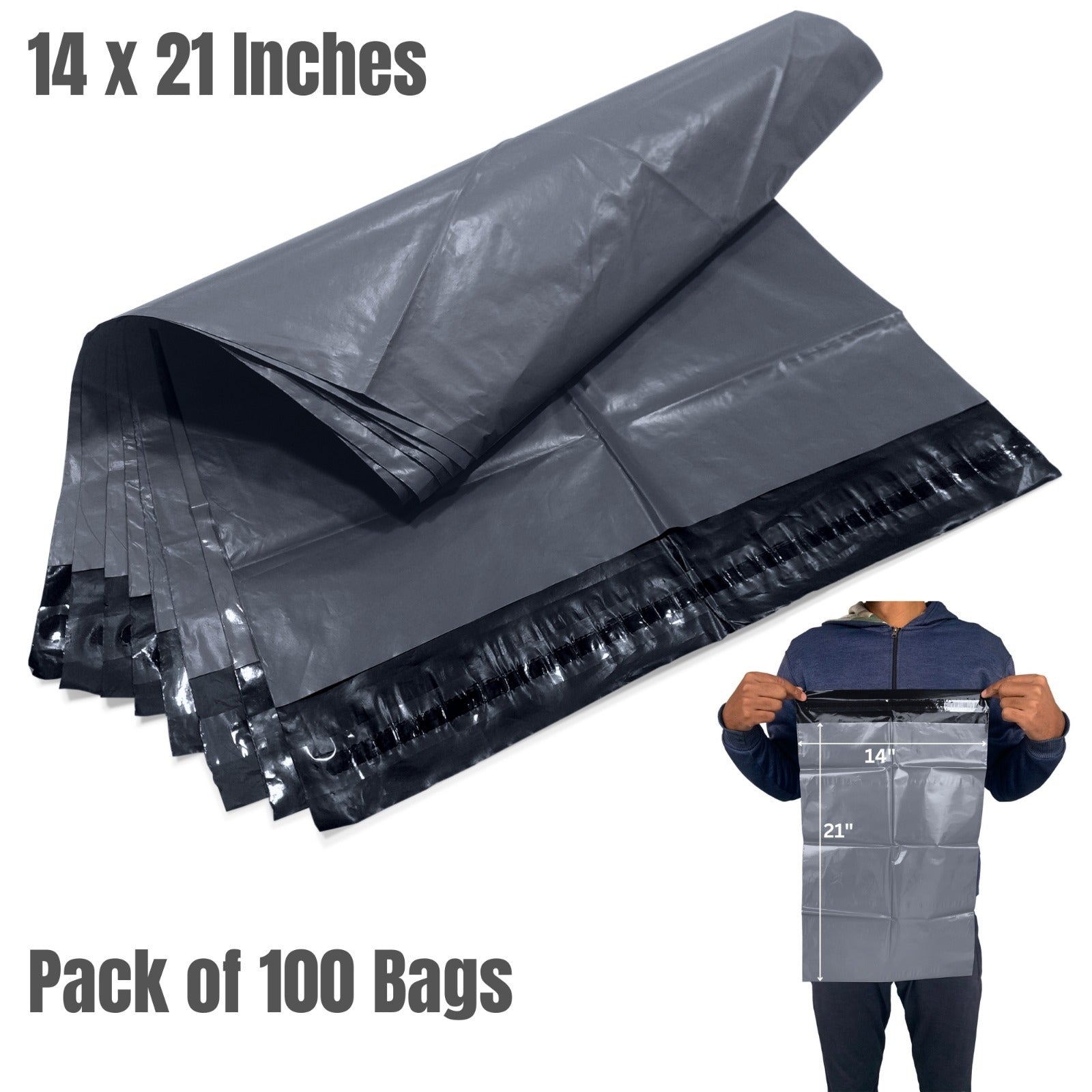 Mailing Bag with Self-Adhesive, Waterproof, Plastic, 100 Pack - 100 Pcs option