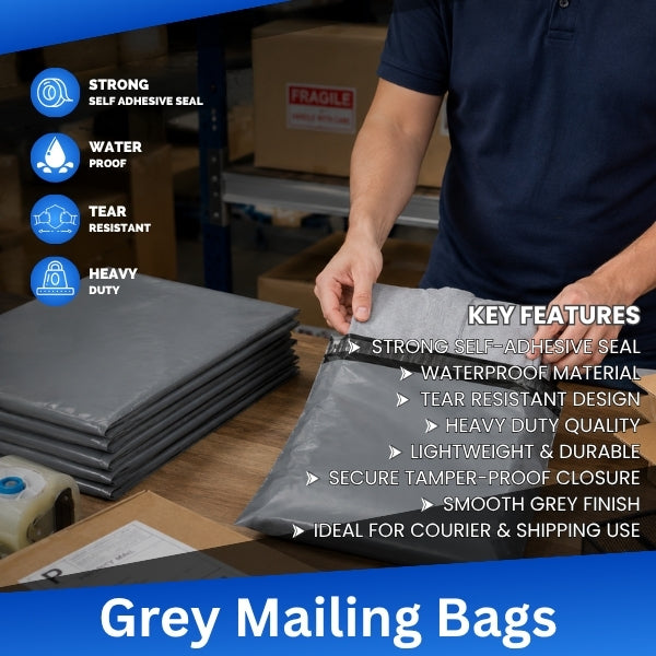 Mailing Bag with Self-Adhesive, Waterproof, Plastic, 100 Pack - product gallery image 2