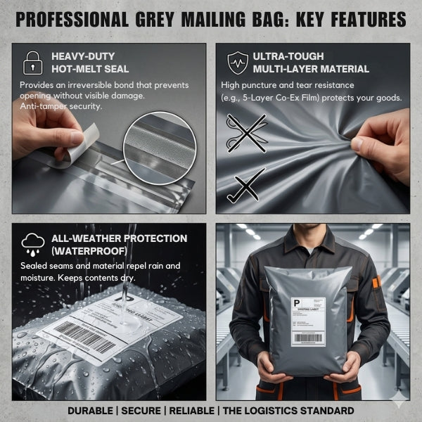 Mailing Bag with Self-Adhesive, Waterproof, Plastic, 100 Pack - product gallery image 5