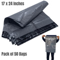 Mailing Bag with Waterproof, Plastic, 50 Pack, 50 Bags, Grey Poly Mailer Bags 17x24 Inch