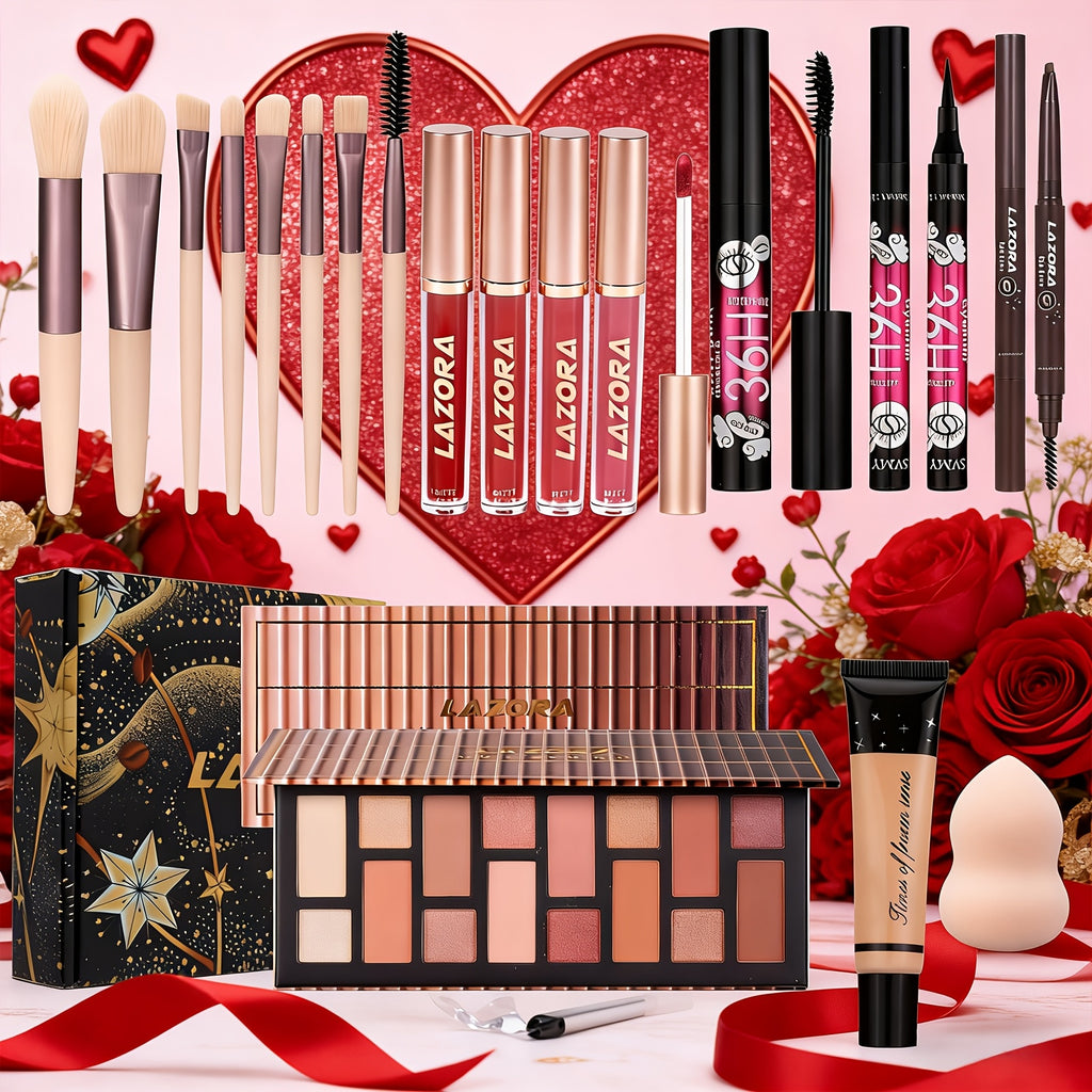 Makeup Gift Set with 21pc Full Women Foundation 18-Colour Eyeshadow - LZ Set-8 option