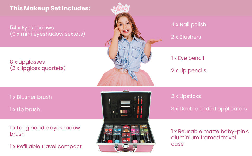 Makeup Gift Set with 82pcs, 1, Love Urban Beauty Hot Pink Vanity - product gallery image 10