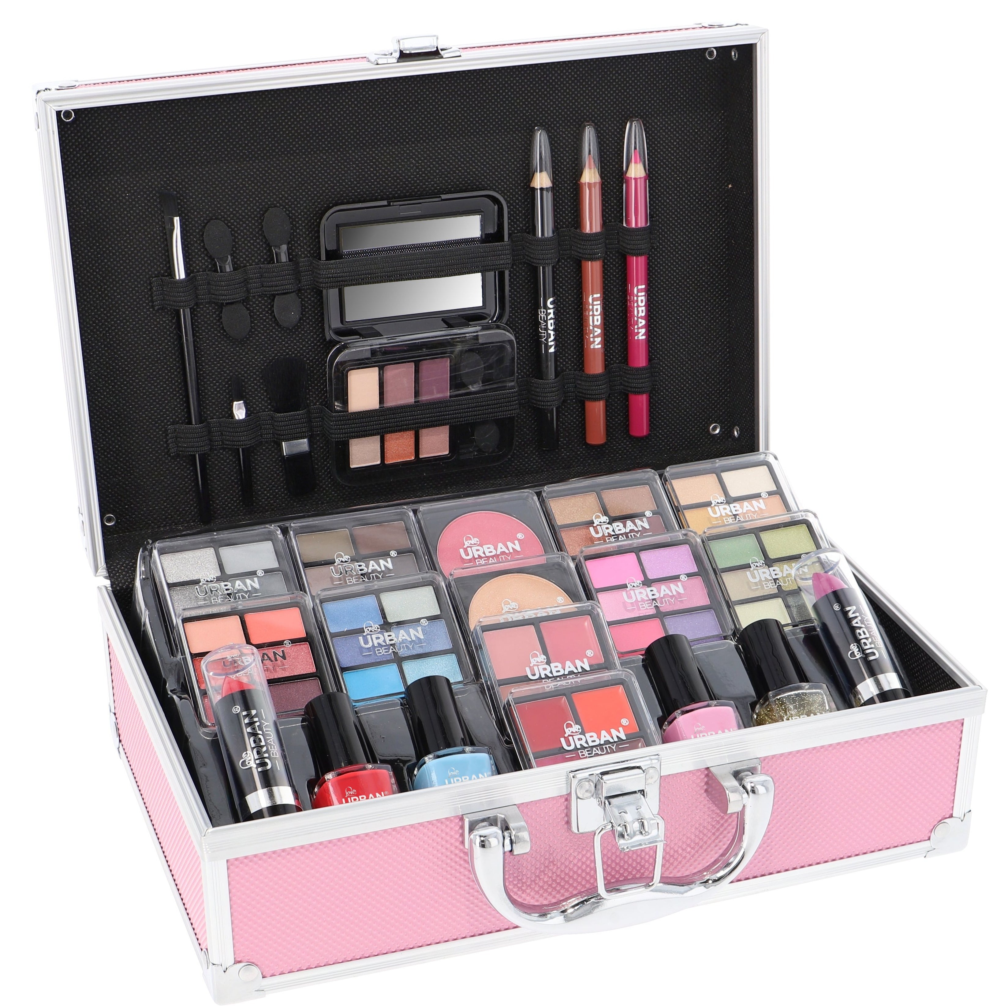 Makeup Gift Set with 82pcs, 1, Love Urban Beauty Hot Pink Vanity