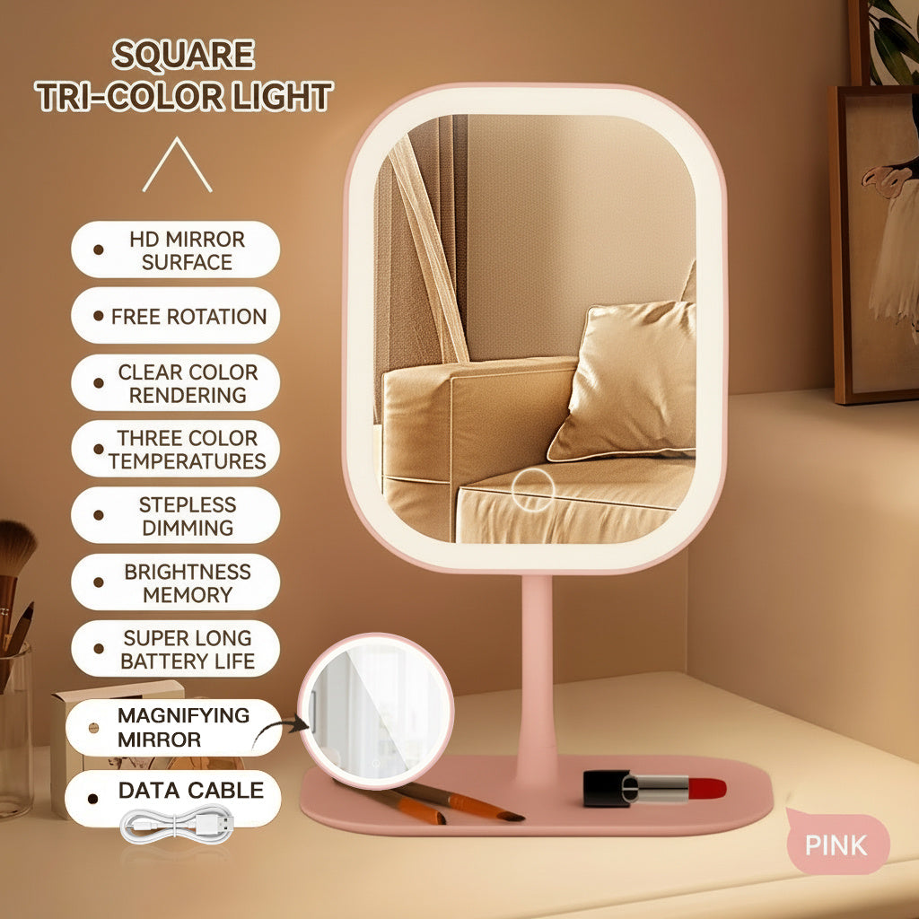 Makeup Mirror with Rechargeable, Magnifying Light Rechargeable Desktop Vanity - product gallery image 12