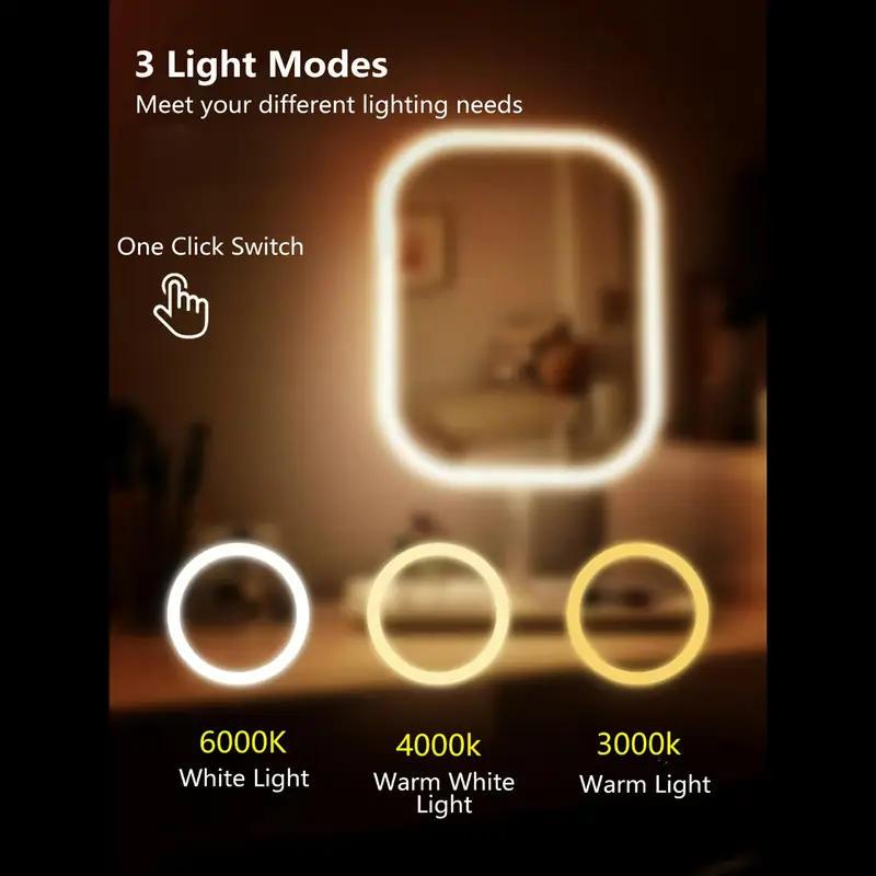 Makeup Mirror with Rechargeable, Magnifying Light Rechargeable Desktop Vanity - product gallery image 6