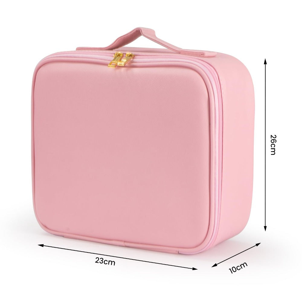 Makeup Organiser with Box Adjustable Dividers Rotating Mirror Travel - product gallery image 3