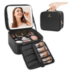 Makeup Organiser with Box Adjustable Dividers Rotating Mirror Travel - product gallery image 9