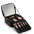 Makeup Organiser with Box Adjustable Dividers Rotating Mirror Travel