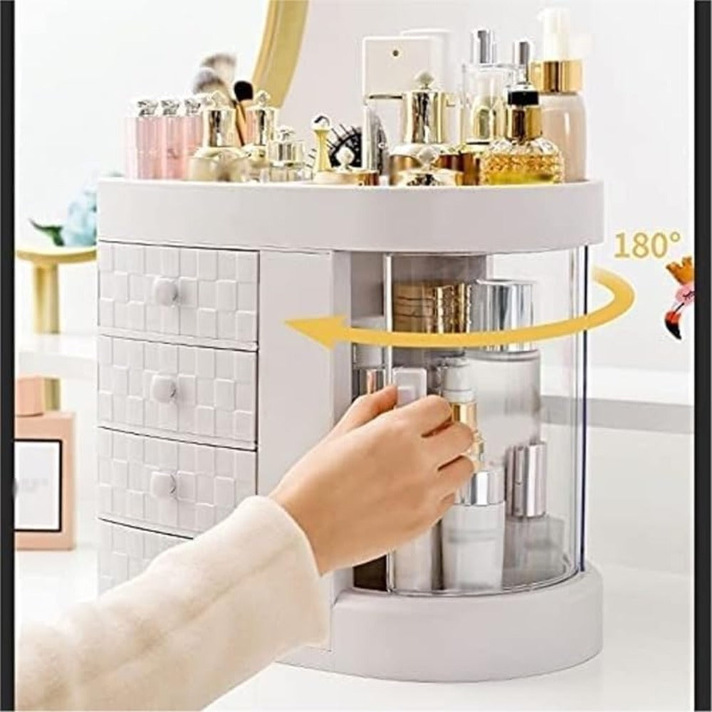 Makeup Organiser with Space-Saving, Drawers Top Platform Desktop Cosmetic Storage