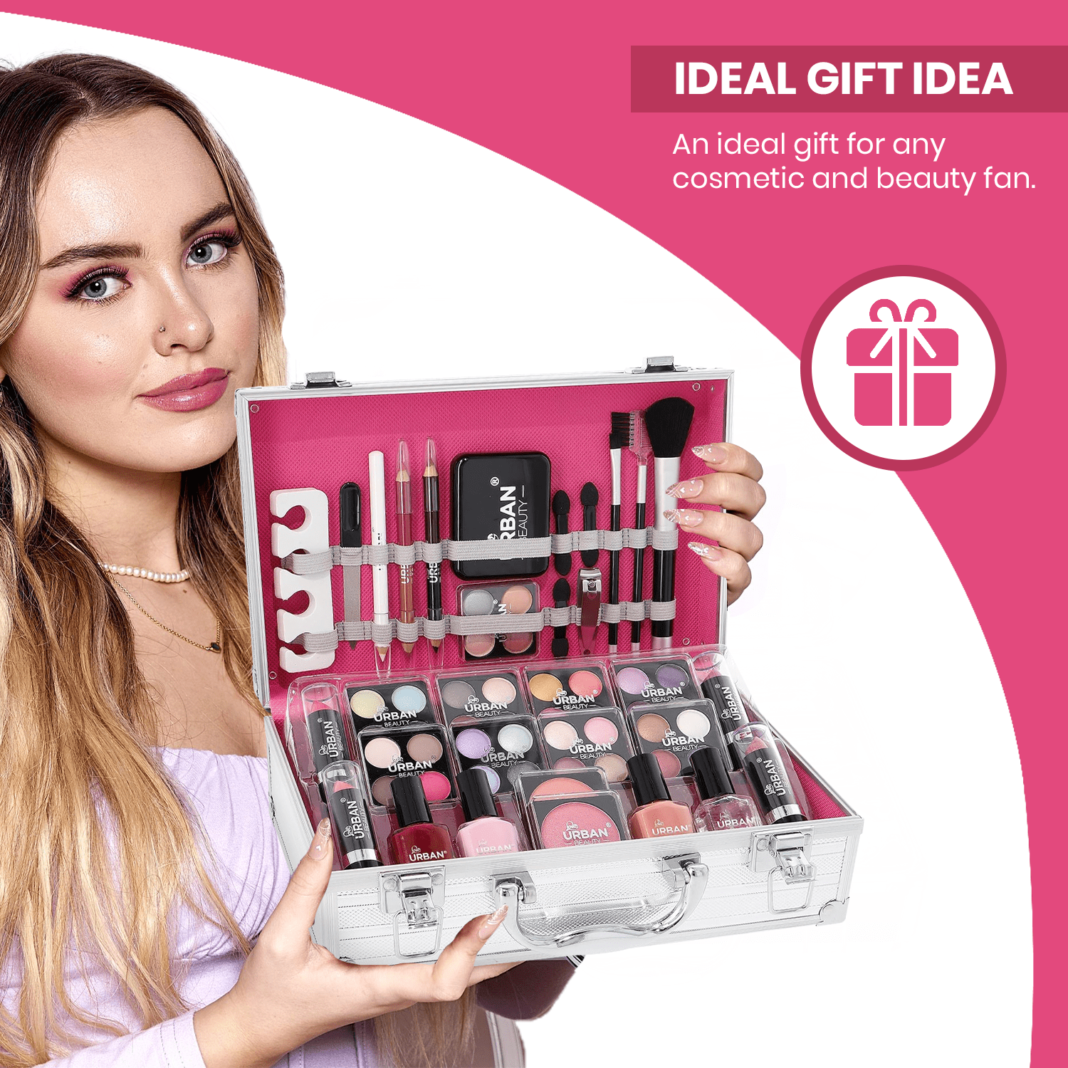 Makeup Set with 1, 64-Piece Vegan in Silver Vanity Case - product gallery image 4