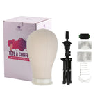 Mannequin Head with 61cm, Canvas Wig Tripod Stand Pins Kit - 60.96cm option