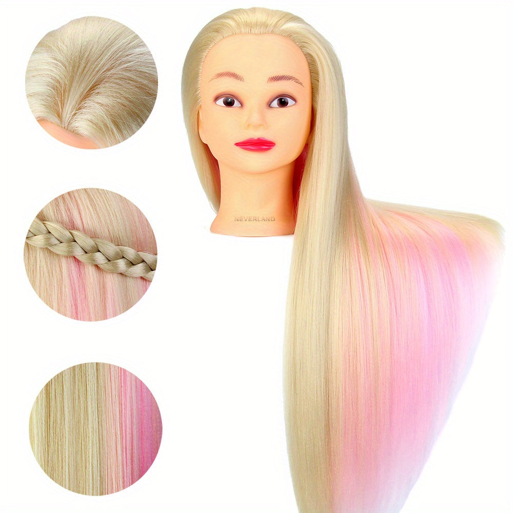 Mannequin Training Head with 66.04-71.12cm, Hairdressing Clamp Braiding 26-28 Inch - product gallery image 4