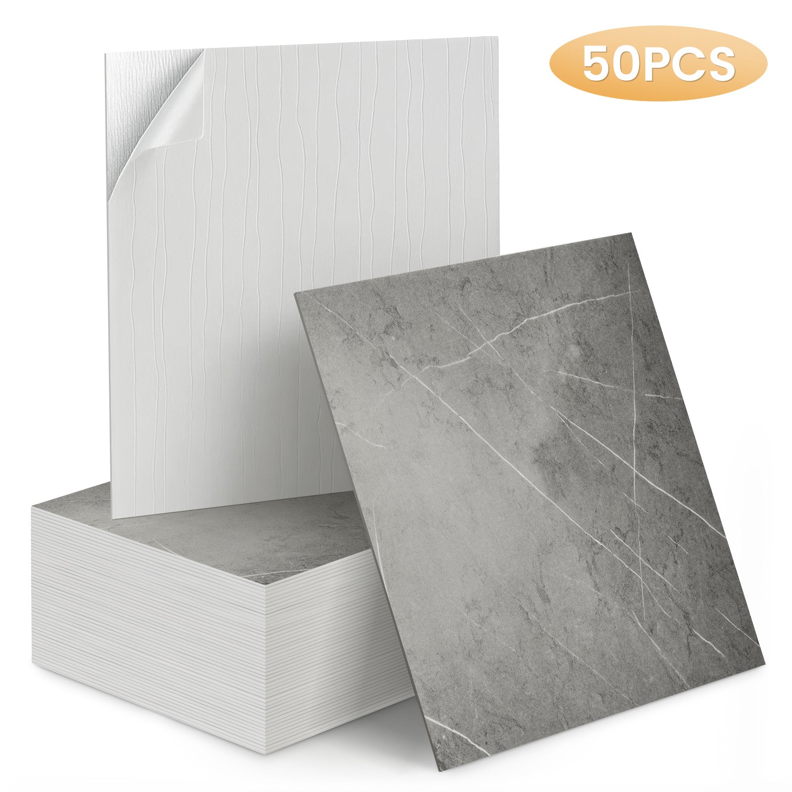 Marble-Look Wall Panel with Self-Adhesive, Marble-Look Peel-and-Stick Panels 50-Piece - product gallery image 4