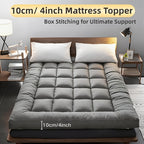 Mattress Topper with 10cm, Microfibre, Hotel Quality 1100GSM Hollowfibre Super Soft