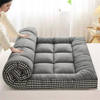 Mattress Topper with Foldable, Quilted Extra Thick Ultra-Soft Brushed Fabric