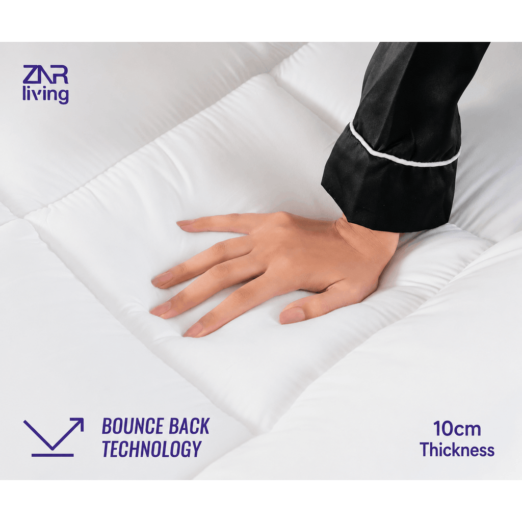 Mattress Topper with Machine-Washable, 10cm, Memory Foam - product gallery image 5