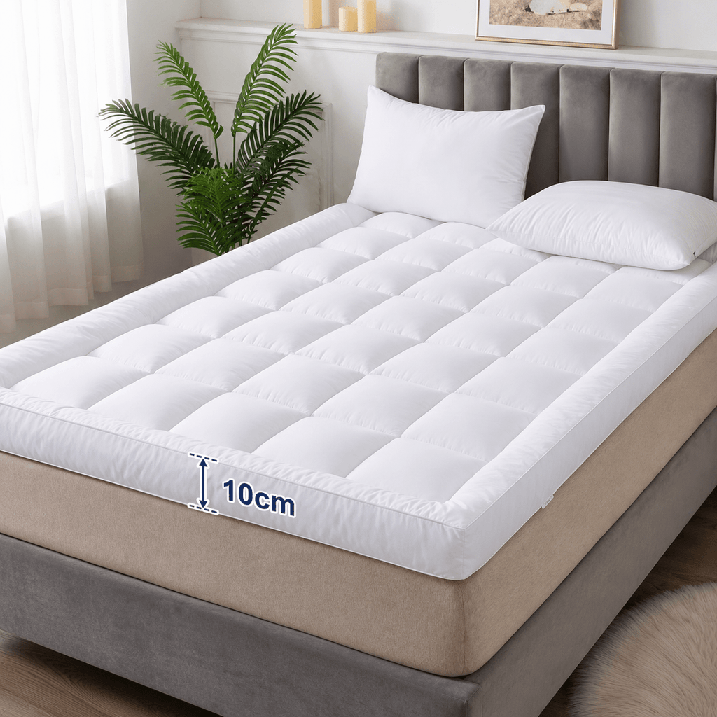 Mattress Topper with Machine-Washable, 10cm, Microfibre, Memory Foam - product gallery image 3