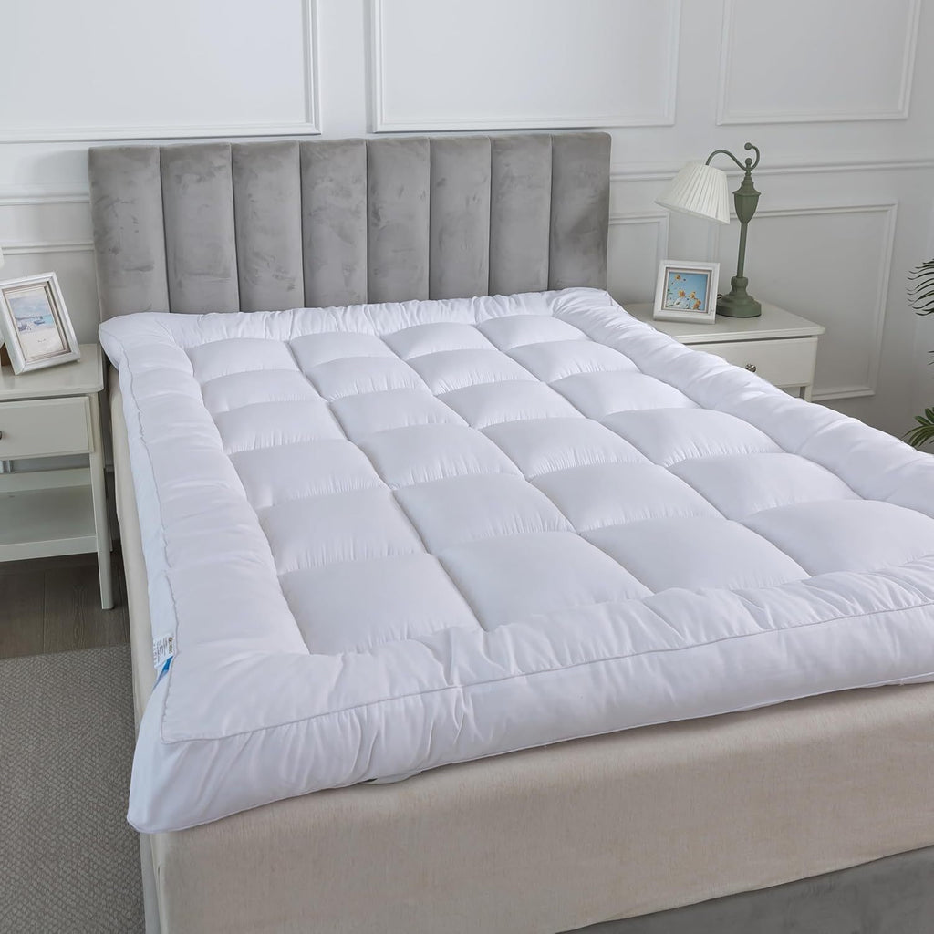 Mattress Topper with Machine-Washable, 10cm, Microfibre, Memory Foam - product gallery image 5