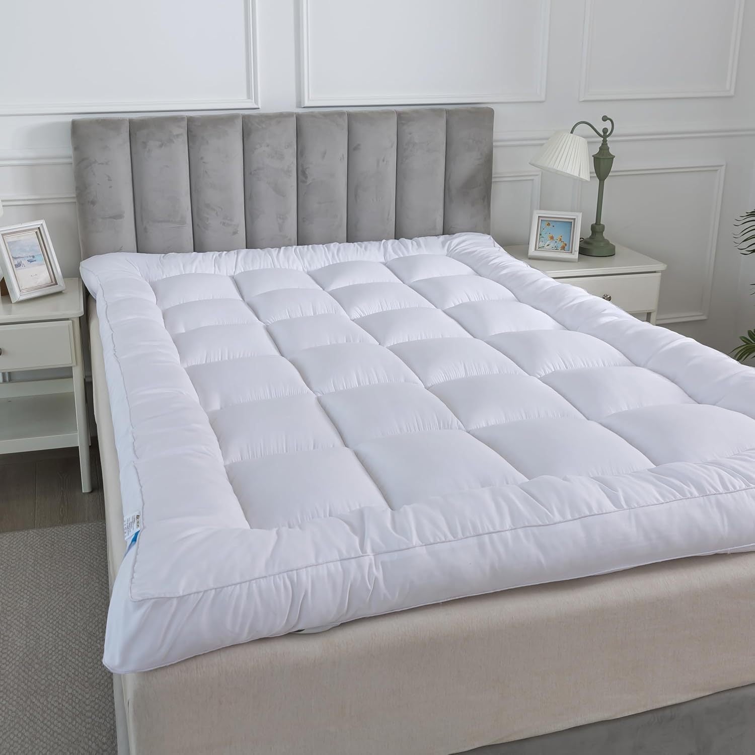 Mattress Topper with Machine-Washable, 10cm, Microfibre, Memory Foam - product gallery image 5