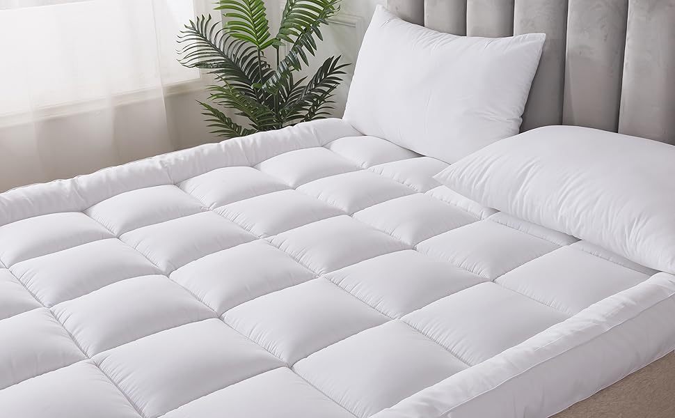 Mattress Topper with Machine-Washable, 10cm, Microfibre, Memory Foam - product gallery image 8