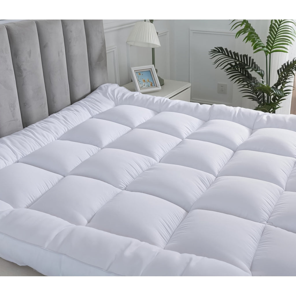 Mattress Topper with Machine-Washable, 10cm, Microfibre, Black - product gallery image 4