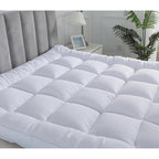 Mattress Topper with Machine-Washable, 10cm, Microfibre, Black - product gallery image 4