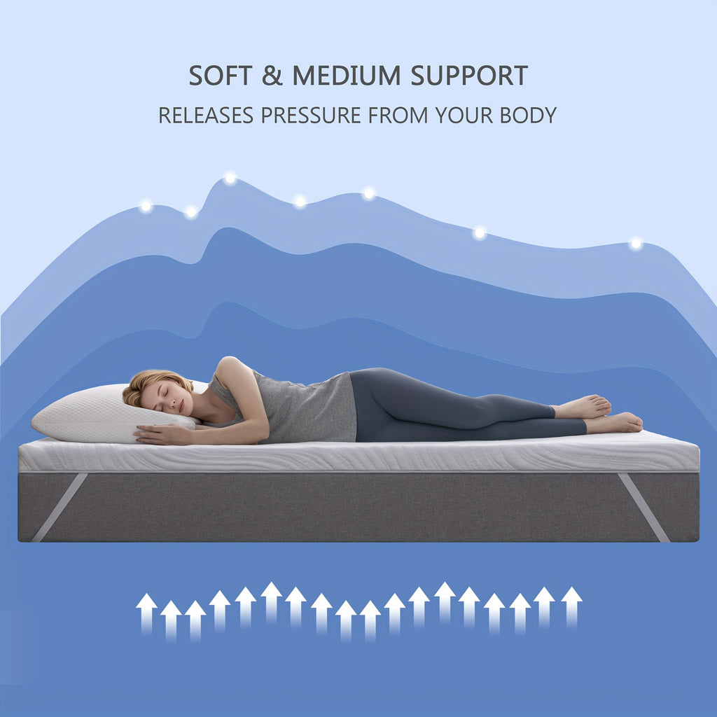 Mattress Topper with Machine-Washable, 7cm, Memory Foam - product gallery image 6