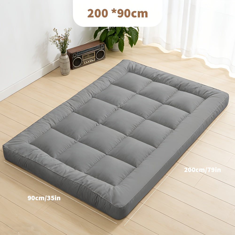 Mattress Topper with Machine-Washable, Non-Slip, 10cm, White - Gray, Single 90*200cm option