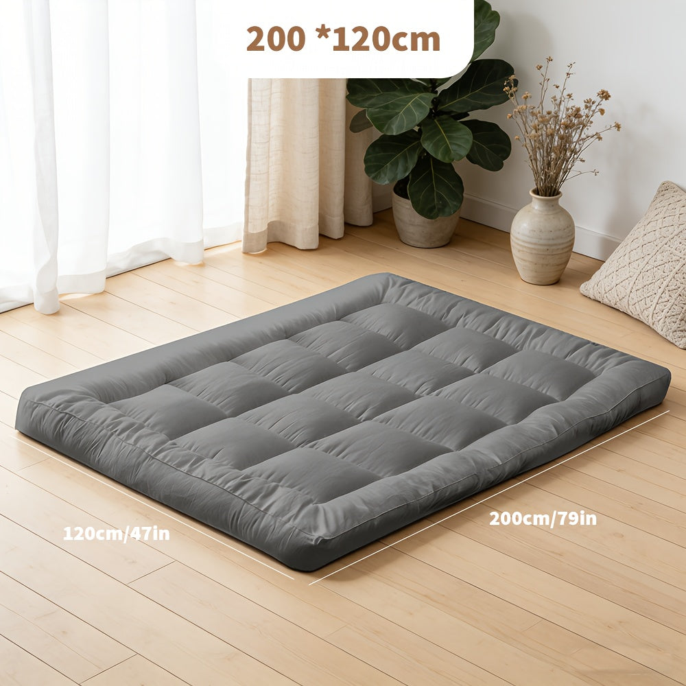 Mattress Topper with Machine-Washable, Non-Slip, 10cm, White - Gray, Small Double 120*200cm option
