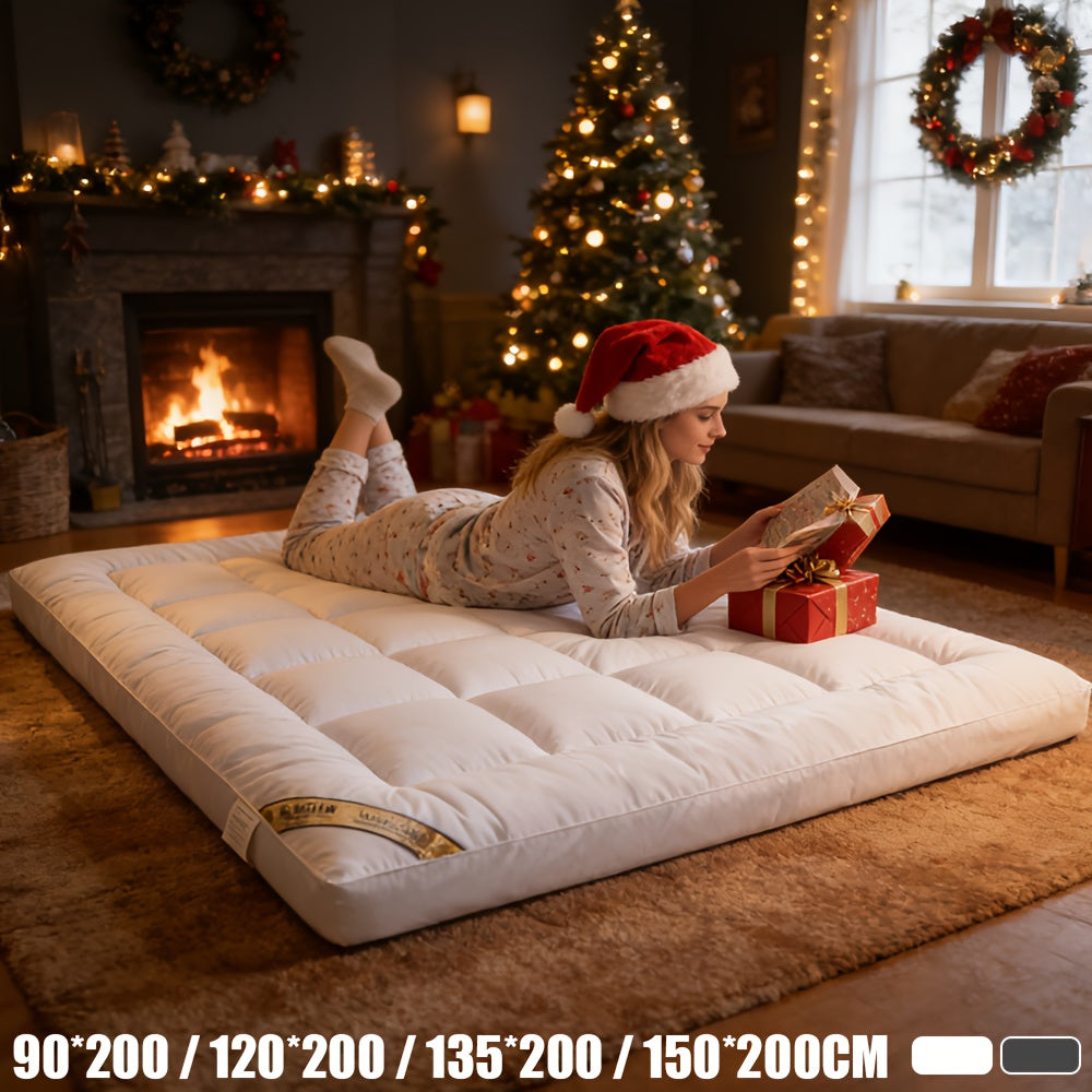 Mattress Topper with Machine-Washable, Non-Slip, 10cm, White