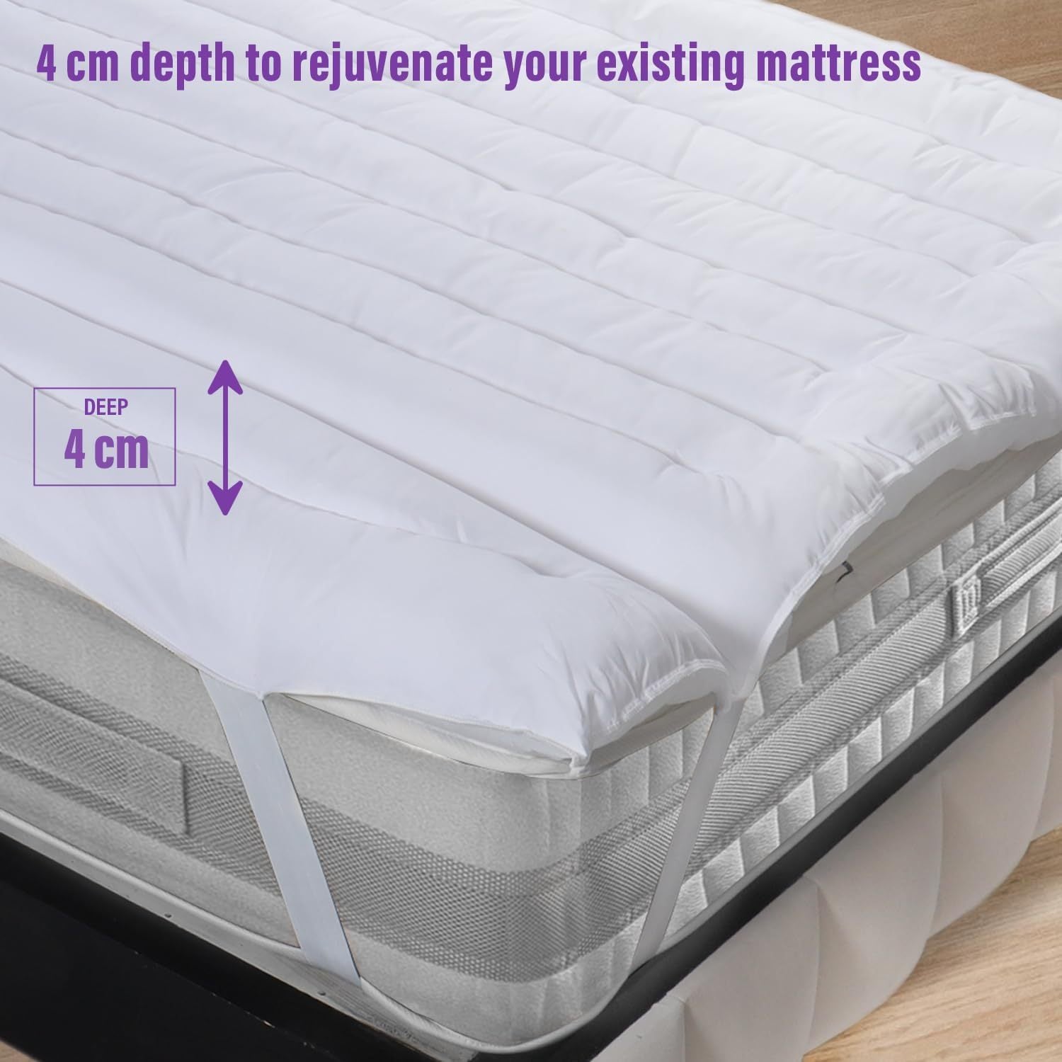 Mattress Topper with Machine-Washable, Non-Slip, 4cm - Single option