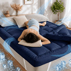 Mattress Topper with Non-Slip, 10cm, Microfibre for bedrooms
