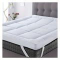Mattress Topper with Non-Slip, 10cm, Microfibre, Hotel Quality Deep 1200GSM Hollowfibre - White, 90*192cm option
