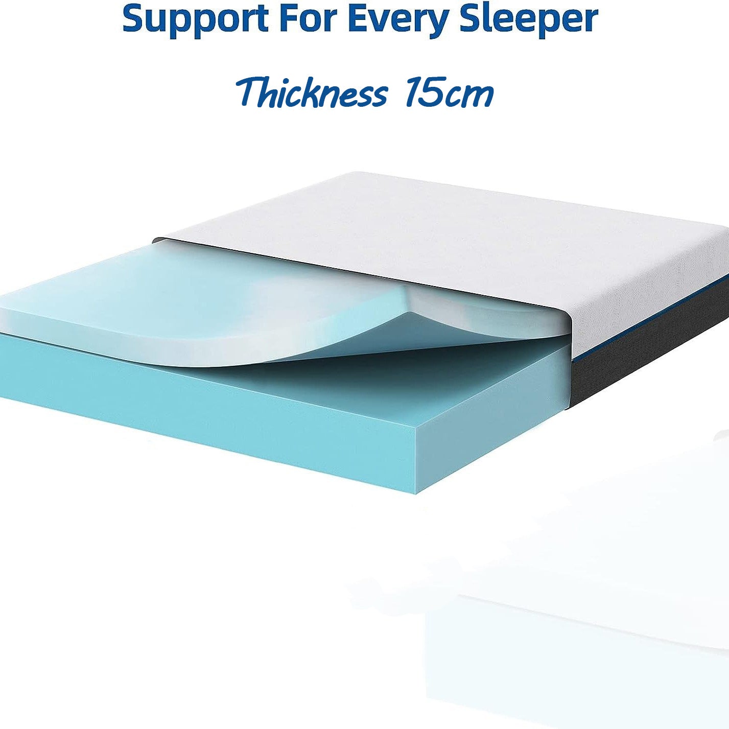 Mattress with 15cm, 25cm, Memory Foam, Memory Foam or 2-Layer Soft Fabric - product gallery image 5