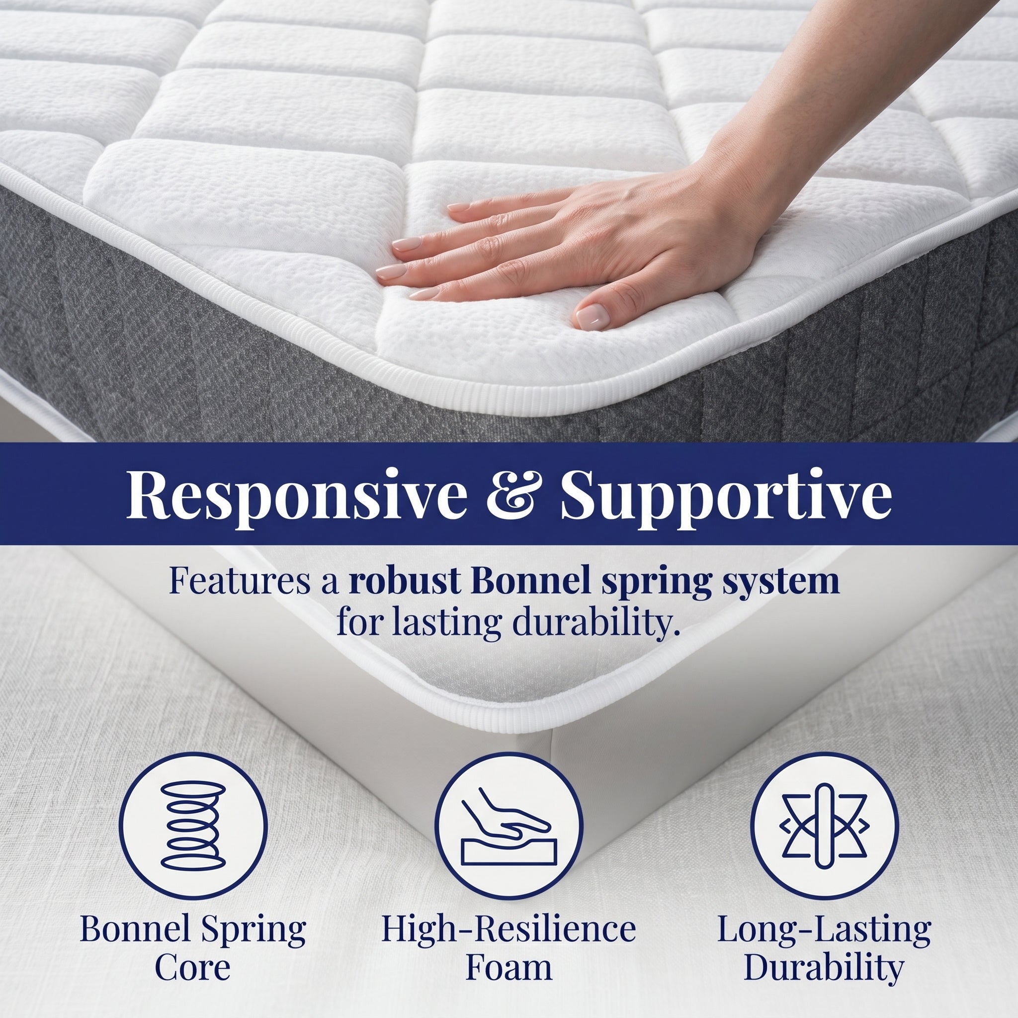 Mattress with 20cm, 25cm, Hotel Quality Hybrid Medium Firm Breathable - product gallery image 3