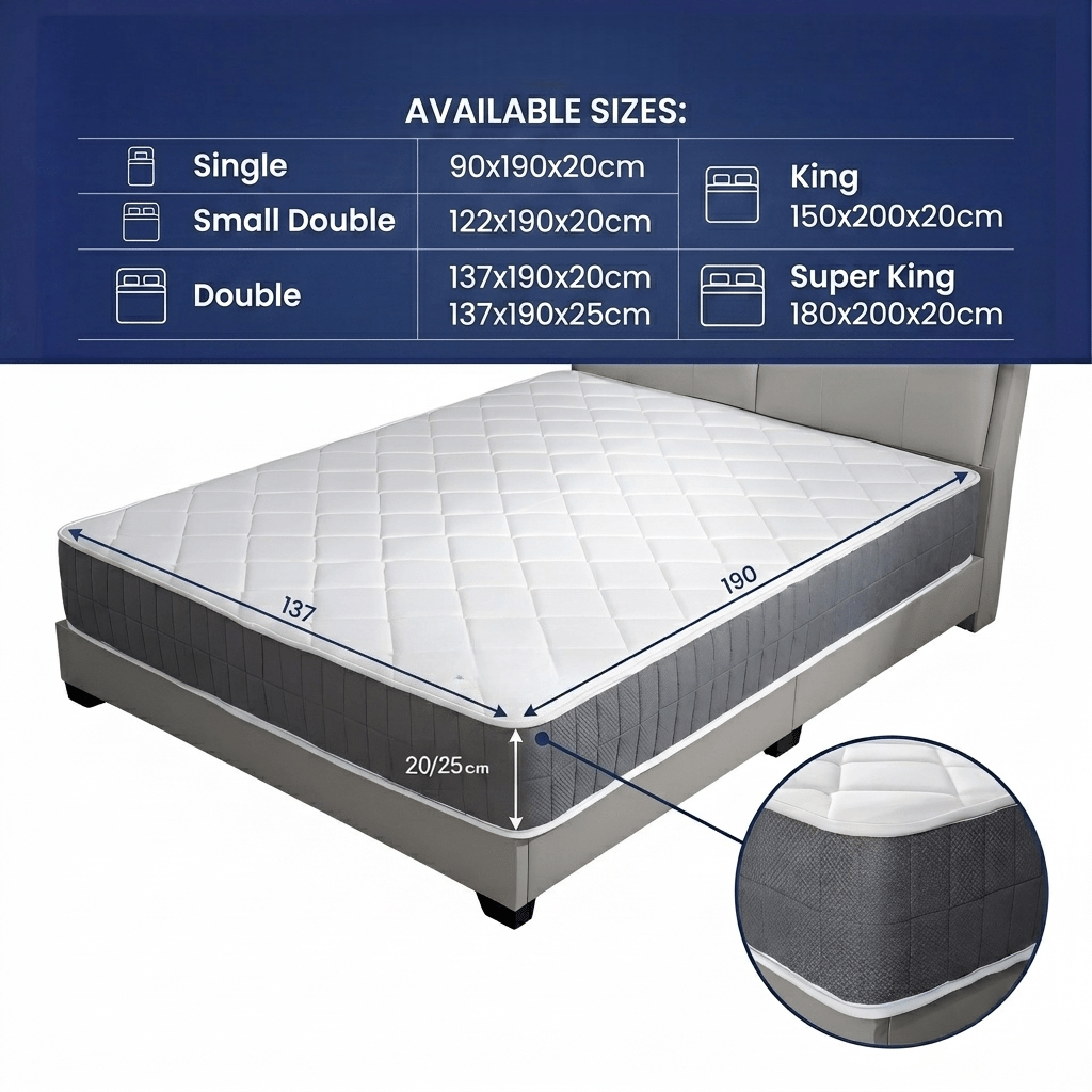 Mattress with 20cm, 25cm, Hotel Quality Hybrid Medium Firm Breathable - product gallery image 4