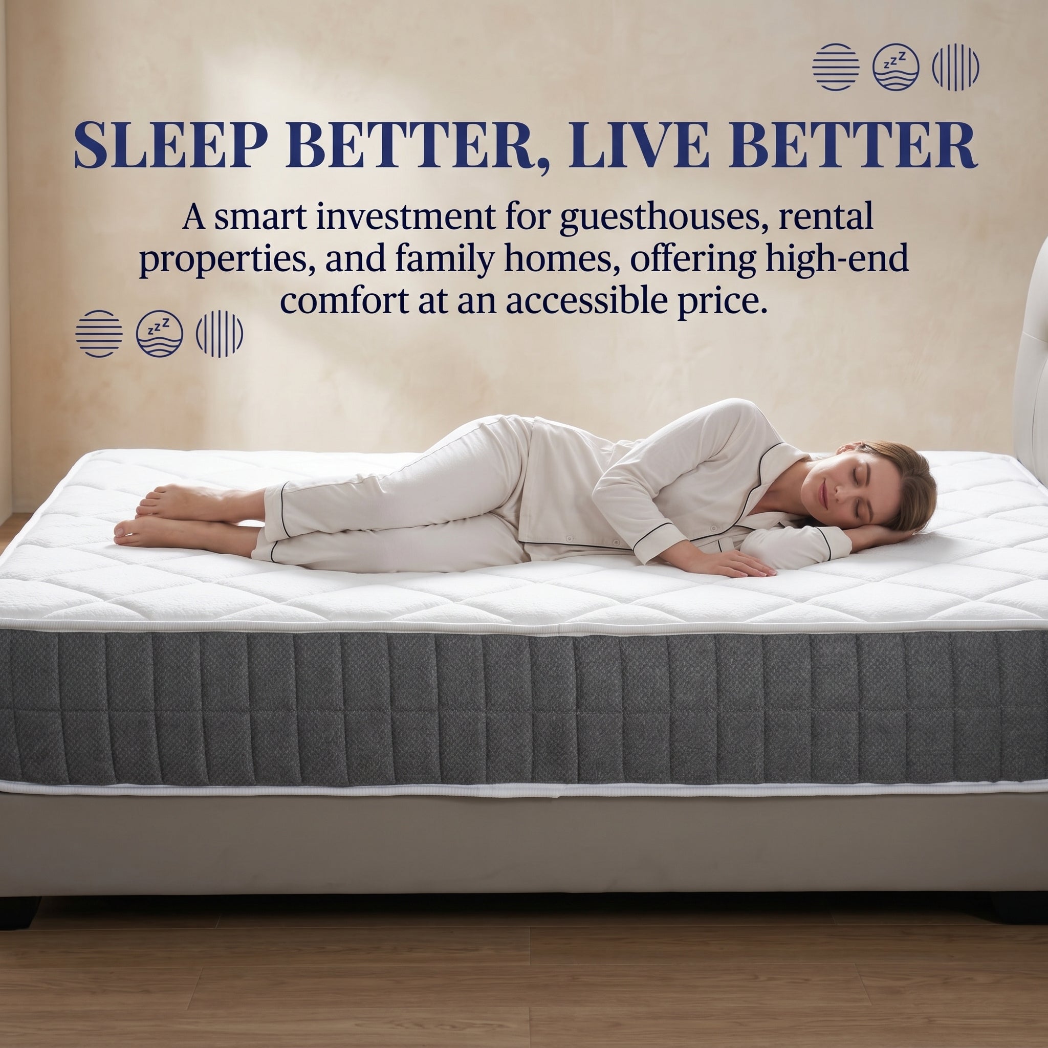 Mattress with 20cm, 25cm, Hotel Quality Hybrid Medium Firm Breathable - product gallery image 5