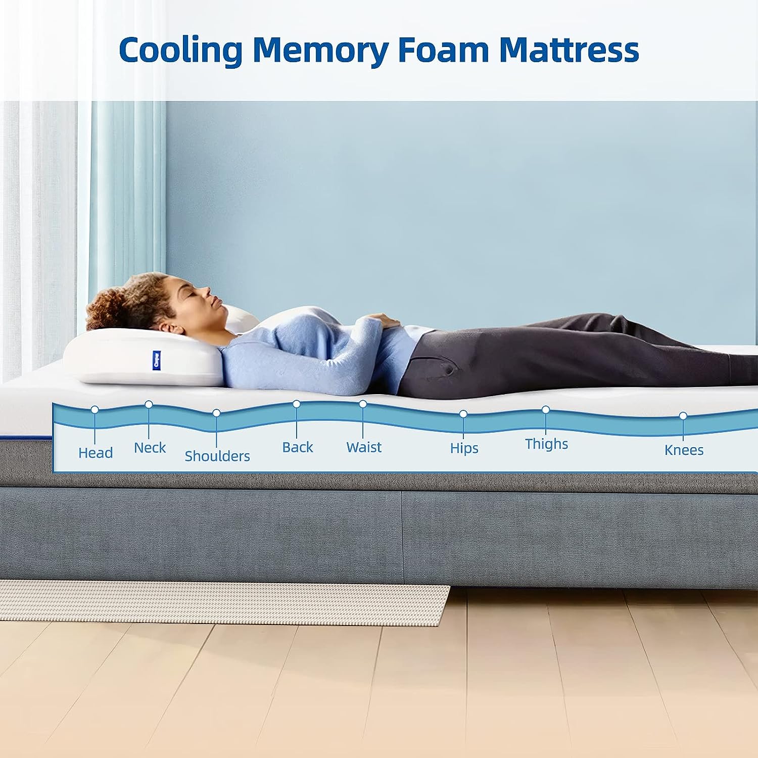 Mattress with 20cm, 4cm, Memory Foam, Gel Memory Foam Inch Gel Top - product gallery image 2