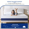 Mattress with 25cm, Memory Foam, Memory Foam Medium Feel Removable Polyester - 20CM Blue, Super King(180*200cm) option